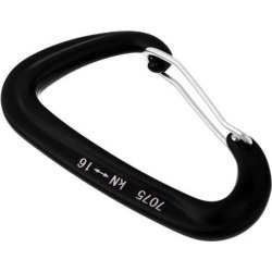 Aluminum Wire Gate Hammock Safety Carabiner D Type Keychain Buckle Black