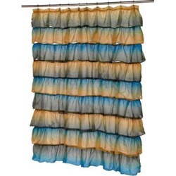 Carnation Home Fashions Living Room Decorative Carmen Polyester Shower Curtain in Umber Print