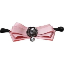 Men Tuxedo Adjustable Wedding Crystal Oval Decor Bowtie Bow Tie Hot Pink