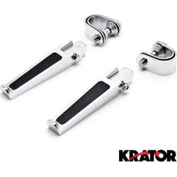 Chrome AntiVibrate Engine Guard Foot Pegs + Clamps For Suzuki Boulevard S40 S50 S83