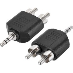 3.5mm Male to 2 RCA Male Connector Stereo Audio Video Cable Adapter Splitter 2Pcs
