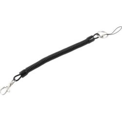 Unique Bargains Black Plastic Stretchy Spring Coil Key Chain Strap Rope Cord