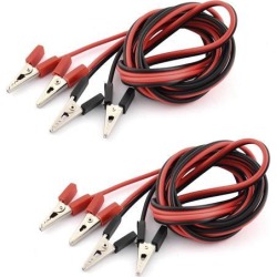 Alligator Clamp Clip Battery Booster Jumper Test Wire Cable 1.5M Long 2pcs