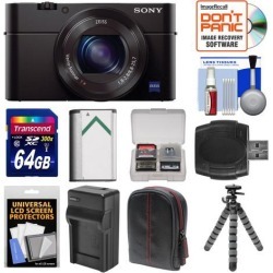 Sony Cyber-Shot DSC-RX100 III Wi-Fi Digital Camera with 64GB Card + Battery & Charger + Case + Flex Tripod + Kit