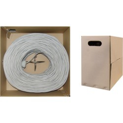 Cable Wholesale CAT6 UTP Bulk Cable Solid Plenum 23 AWG 1000 ft - Gray