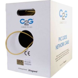 C2G 43404 Cat5e Bulk Cable - Unshielded Ethernet Network Cable with Stranded Conductors, in-Wall cm-Rated, TAA Compliant, Yellow (1000 Feet, 304.8.