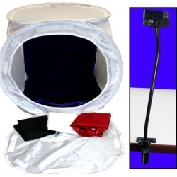 Photo Studio 24' Light Box Cube Kit w/ Clamping 20' Gooseneck Camera Mount