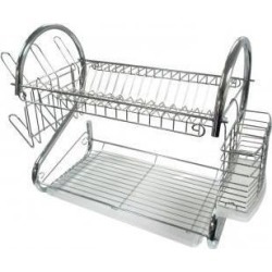 Better Chef 22-inch Chrome Dish Rack with Utensil Holder, Cup Rack and Tray
