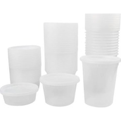 40pcs 8oz/16oz/32oz Plastic Food Storage Combo Pack Meal Prep Soup Containers Box with Lids Leak Resistant Stackable Reusable Microwave Freezer Safe