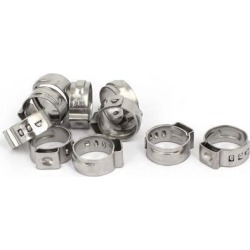 10.8mm-13.3mm 304 Stainless Steel Adjustable Cable Pipe Tight Hose Clamps 10pcs