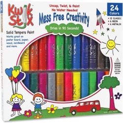The Pencil Grip Kwik Stix Solid Tempera Paint Sticks 24/PK Ast 604