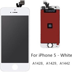 Screen Replacement for iPhone 5 White LCD Display Touch Screen Digitizer Replacement Full Assembly(iPhone 5, White) Model A1428/A1429/A1442
