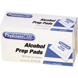 PhysiciansCare 51019 Alcohol Pads, 50 Pads/Box