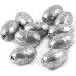 Unique Bargains 3/8 oz Oval Shaped Shot Fishing Sinker Lead Weight 10 Pcs
