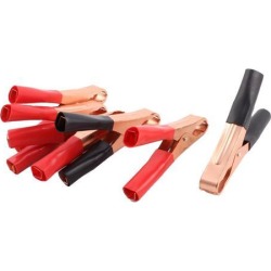 6pcs Black Red Sleeve Metal Auto Car Battery Alligator Clip Test Clamp 10cm 60A