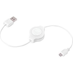 retrak retractable tanglefree micro usb cable for android phones and tablets, white