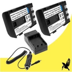 Two Halcyon 1700 mAH Lithium Ion Replacement Battery and Charger Kit for Canon VIXIA HF R10 2.39 MP Full HD Camcorder and Canon NB-2LH