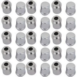 30pcs 8mm Max. Dia 10mm Height Plastic Potentiometer Control Rotary Knob Sliver Tone