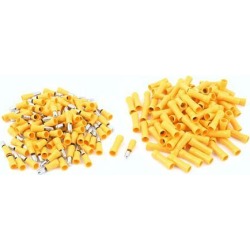 100 Pair 22-16 AWG Cord Connecting Male Female Bullet Crimp Terminals Yellow