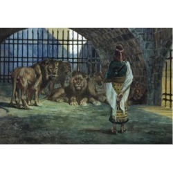 Posterazzi SAL999361 Daniel in the Lions Den James Tissot 1836-1902 French Jewish Museum New York Poster Print - 18 x 24 in.