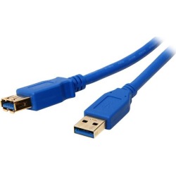 Coboc CY-U3-AAMF-10-BL SuperSpeed 5Gbps USB 3.0 A Male to A Female Extension Cable, Gold Plated, Blue