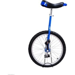 Soozier 20 Inch Unicycle Wheel Free Stand Chrome Uni-bicycle Cycling Exercise Blue