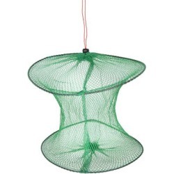 Unique Bargains 12.2' Portable Fishing Landing Net Fish Angler Mesh Keepnet for Fishermen Green