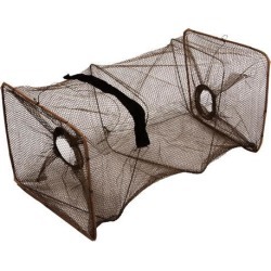 Unique Bargains 18.9' x 8.2' Nylon Metal Portable Fishing Landing Net Fish Angler Mesh Keepnet Crawfish Shrimp Burgundy