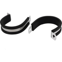 36mm Dia EPDM Rubber Lined P Clips Cable Hose Pipe Clamps Holder 2pcs