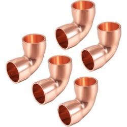 5/8-inch ID 90 Degree Copper Elbow Short-Turn Copper Fitting Conector for Plumbing 5pcs