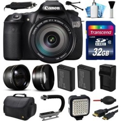 Canon EOS 60D SLR Digital Camera w/ EFS 18-200mm IS Lens (32GB Essential Bundle)