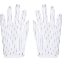 Anti Static Gloves Full Finger Labor Non-slip Glove for Electronics 220x120mm White 2 Pairs