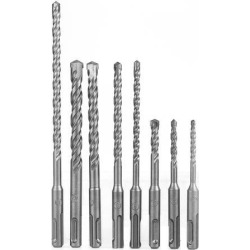 8pcs Electric Hammer SDS PLUS Drill Bits 2 Pits ferramentas 2 Slots SDS Shank Rotary Hammer Impact Drill Bit with Carrying Case