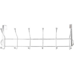 over the Door Hook Dual Rack 6 Hook Metal Farmhouse Coat Hat Towel Robe Holder Door Back Hanger Organizer