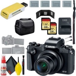Canon PowerShot G1 X Mark III Digital Camera & 128GB MicroSD x2 & Carrying Case & Battery x3