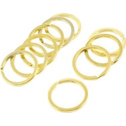 Unique Bargains 1.2' Diameter Metal Split Circles Keyring Key Holder Ring 10 Pcs