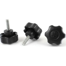 M8 x 30mm Male Thread 50mm Star Head Clamping Knob Black 3pcs