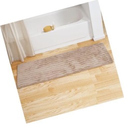 Lavish Home Memory Foam Extra Long Bath Rug Mat - Taupe - 24x60