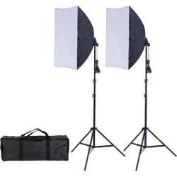2X85W Photography Lighting Kit Continuous Bulb Studio Video Light Stand Softbox