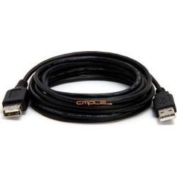 Cmple - USB 2.0 Extension Cable A Male To A Female Extension Cable - 10 Feet Black