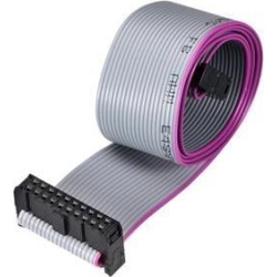 IDC Wire Flat Ribbon Cable FC/FC Connector A-type 20Pins 2.54mm Pitch 50cm Length Gray