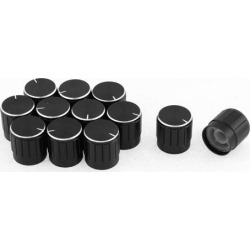 Unique Bargains Lamp Dimmer Control Knob Cap Black 5mm Dia Shaft 17 x 16mm 12Pcs