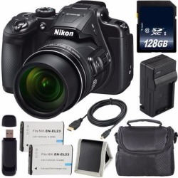 Recertified - Nikon COOLPIX B700 Digital Camera + EN-EL23 Lithium Ion Battery + Charger + 128GB SDXC Class 10 Memory Card + Case + Micro HDMI Cable +