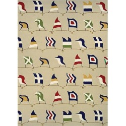 Couristan Outdoor Escape Nautical Flags/Sand, Indoor/Outdoor Area Rug - 3 Foot 6