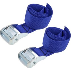 0.8Mx38mm Lashing Strap Cargo Tie Down Straps w Cam Lock Buckle 500Kg Work Load, Blue, 2Pcs