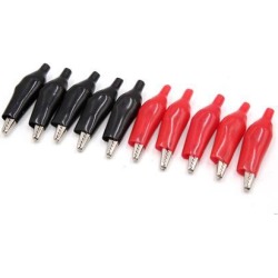 10pcs Red Black Car Battery Insulated Positive Negative Electrode Alligator Clip