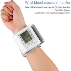 Automatic Wrist Blood Pressure Monitor Digital LCD Display Pulse Rate Meter Wrist Electronic Watch Arm Meter Sphygmomanometer