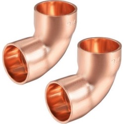 3/4-inch ID 90 Degree Copper Elbow Short-Turn Copper Fitting Conector for Plumbing 2pcs