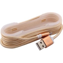 Mobile Phone Nylon Braided USB 2.0 A Male to Micro B Charger Data Cable Beige