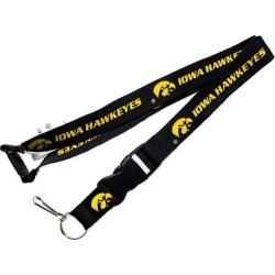 Iowa Hawkeyes Clip Lanyard Keychain Id Holder Ticket - Black